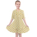 Orange Autumn Leaves Kids  All Frills Chiffon Dress View1