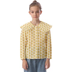 Orange Autumn Leaves Kids  Peter Pan Collar Blouse by ConteMonfrey