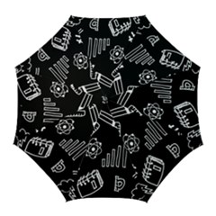 Knowledge Drawing Education Science Golf Umbrellas by Wegoenart