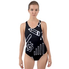 Knowledge Drawing Education Science Cut-out Back One Piece Swimsuit by Wegoenart