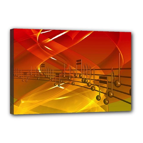 Music Notes Melody Note Sound Canvas 18  X 12  (stretched) by Wegoenart