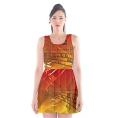 Music Notes Melody Note Sound Scoop Neck Skater Dress by Wegoenart