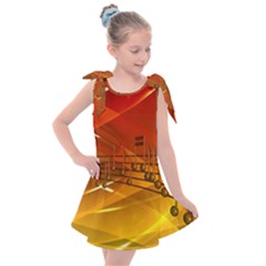 Music Notes Melody Note Sound Kids  Tie Up Tunic Dress by Wegoenart