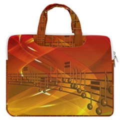 Music Notes Melody Note Sound Macbook Pro 13  Double Pocket Laptop Bag by Wegoenart