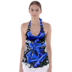 Blue Rose Bloom Blossom Babydoll Tankini Top by Wegoenart