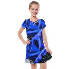 Blue Rose Bloom Blossom Kids  Cross Web Dress by Wegoenart