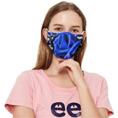 Blue Rose Bloom Blossom Fitted Cloth Face Mask (adult) by Wegoenart