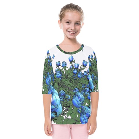 Flower Roses Rose Nature Bouquet Kids  Quarter Sleeve Raglan Tee by Wegoenart