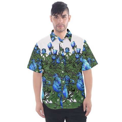 Flower Roses Rose Nature Bouquet Men s Short Sleeve Shirt by Wegoenart