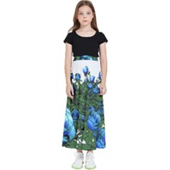 Flower Roses Rose Nature Bouquet Kids  Flared Maxi Skirt by Wegoenart