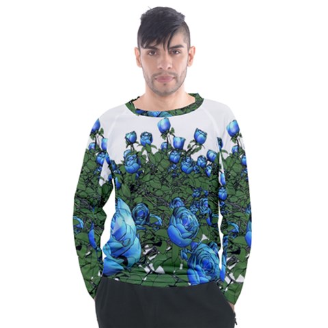 Flower Roses Rose Nature Bouquet Men s Long Sleeve Raglan Tee by Wegoenart