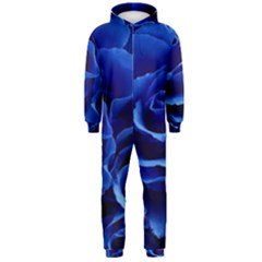 Blue Rose Flower Plant Romance Hooded Jumpsuit (men) by Wegoenart