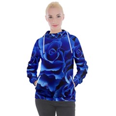 Blue Rose Flower Plant Romance Women s Hooded Pullover by Wegoenart