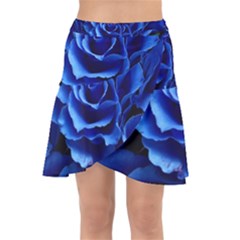 Blue Rose Flower Plant Romance Wrap Front Skirt by Wegoenart