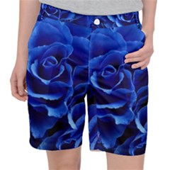 Blue Rose Flower Plant Romance Pocket Shorts by Wegoenart