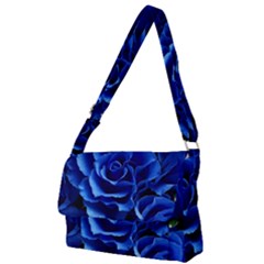 Blue Rose Flower Plant Romance Full Print Messenger Bag (l) by Wegoenart