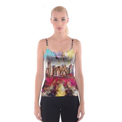 New York Skyline Manhattan City Spaghetti Strap Top by Wegoenart