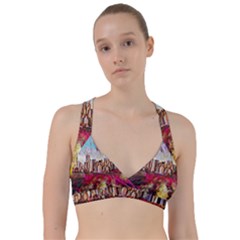 New York Skyline Manhattan City Sweetheart Sports Bra by Wegoenart