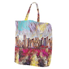 New York Skyline Manhattan City Giant Grocery Tote by Wegoenart