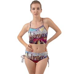 New York Skyline Manhattan City Mini Tank Bikini Set by Wegoenart