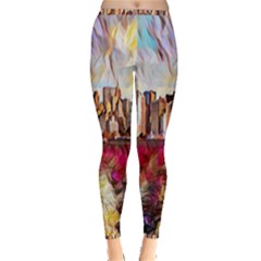 New York Skyline Manhattan City Inside Out Leggings by Wegoenart