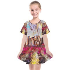 New York Skyline Manhattan City Kids  Smock Dress by Wegoenart