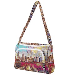 New York Skyline Manhattan City Front Pocket Crossbody Bag by Wegoenart