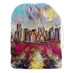 New York Skyline Manhattan City Drawstring Pouch (3xl) by Wegoenart