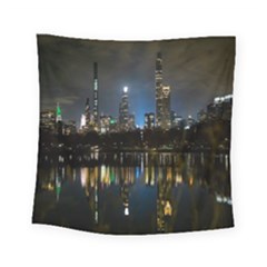 New York Night Central Park Skyscrapers Skyline Square Tapestry (small) by Wegoenart