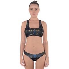 New York Night Central Park Skyscrapers Skyline Cross Back Hipster Bikini Set by Wegoenart