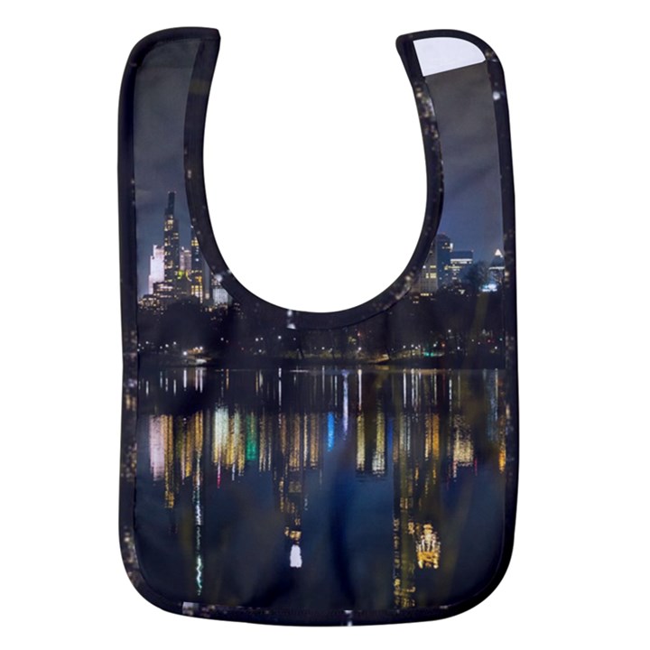 New York Night Central Park Skyscrapers Skyline Baby Bib