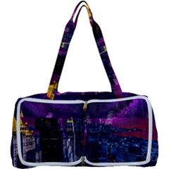 New York Manhattan Skyline Cityscape Downtown Multi Function Bag by Wegoenart