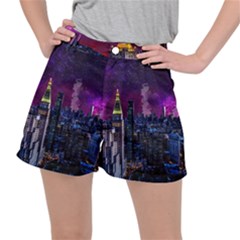 New York Manhattan Skyline Cityscape Downtown Ripstop Shorts by Wegoenart