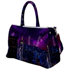 New York Manhattan Skyline Cityscape Downtown Duffel Travel Bag by Wegoenart