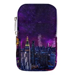 New York Manhattan Skyline Cityscape Downtown Waist Pouch (small) by Wegoenart