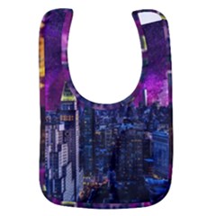 New York Manhattan Skyline Cityscape Downtown Baby Bib by Wegoenart