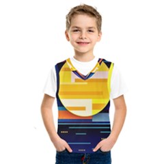 Background Abstract Horizon Kids  Basketball Tank Top by Ravend