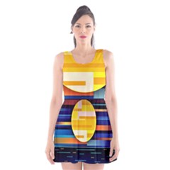 Background Abstract Horizon Scoop Neck Skater Dress by Ravend