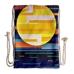 Background Abstract Horizon Drawstring Bag (large) by Ravend