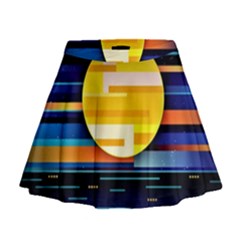 Background Abstract Horizon Mini Flare Skirt by Ravend