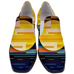 Background Abstract Horizon Women Slip On Heel Loafers by Ravend