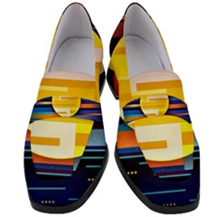 Background Abstract Horizon Women s Chunky Heel Loafers by Ravend