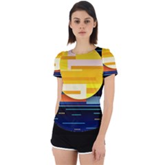 Background Abstract Horizon Back Cut Out Sport Tee by Ravend