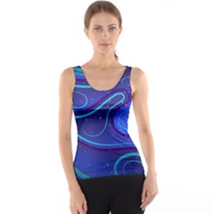 Wavy Abstract Blue Tank Top by Ravend