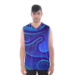 Wavy Abstract Blue Men s Basketball Tank Top by Ravend