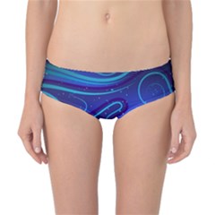 Wavy Abstract Blue Classic Bikini Bottoms by Ravend