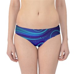 Wavy Abstract Blue Hipster Bikini Bottoms by Ravend