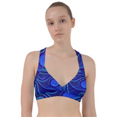 Wavy Abstract Blue Sweetheart Sports Bra by Ravend