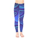 Wavy Abstract Blue Kids  Leggings View1