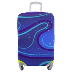 Wavy Abstract Blue Luggage Cover (medium) by Ravend